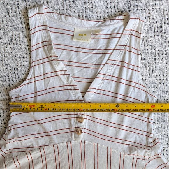 Maeve Anthropologie Alayna Striped Tunic Sleeveless V-neck Asymmetric Top XS - Picture 4 of 7